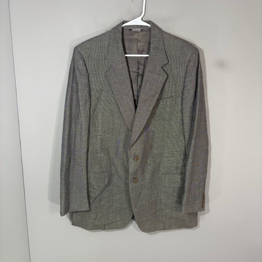 Canali Blazer Mens 44 Gray Wool Check Sport Coat Suit Jacket Bloomingdale's